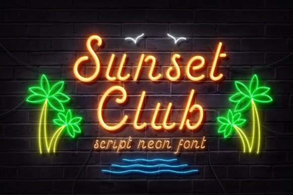 Sunset Club Font: Retro Script for Crafters